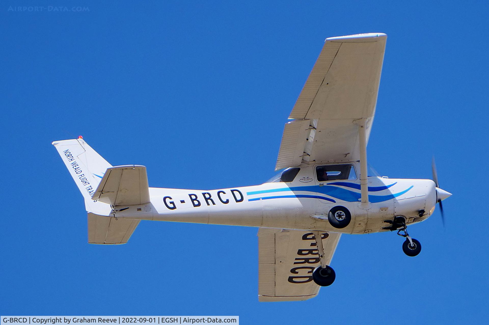 G-BRCD, 1978 Cessna A152 Aerobat C/N A152-0796, Departing from Norwich.