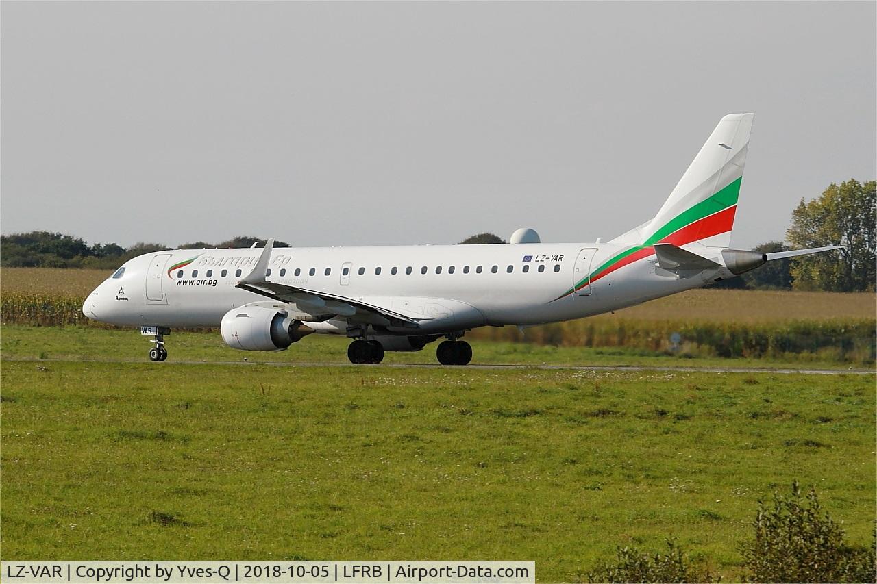LZ-VAR, 2012 Embraer 190AR (ERJ-190-100IGW) C/N 19000496, Embraer 190AR, Take off run rwy 25L, Brest-Guipavas Airport (LFRB-BES)