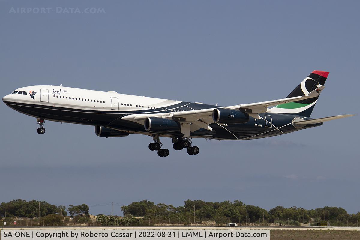 5A-ONE, 1996 Airbus A340-213 C/N 151, Runway 31