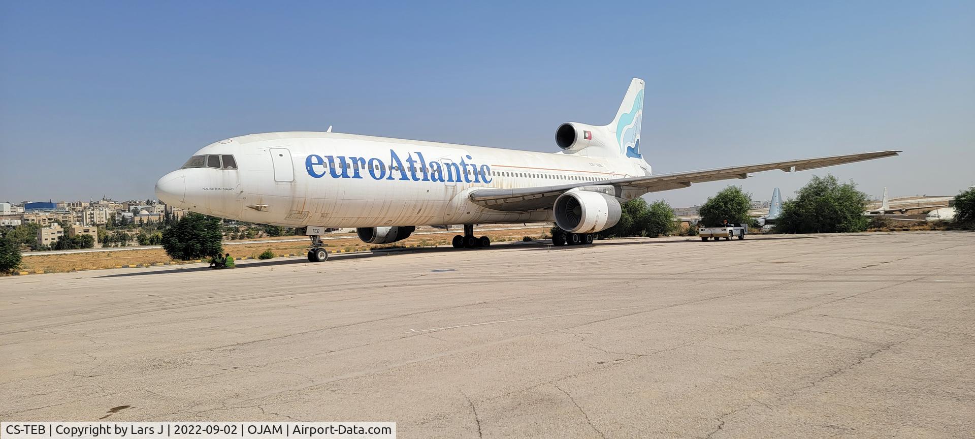 CS-TEB, 1983 Lockheed L-1011-500 TriStar C/N 1240, Abandoned on the ramp in Amman Jordan. Doesn't look like she will ever be able to fly again