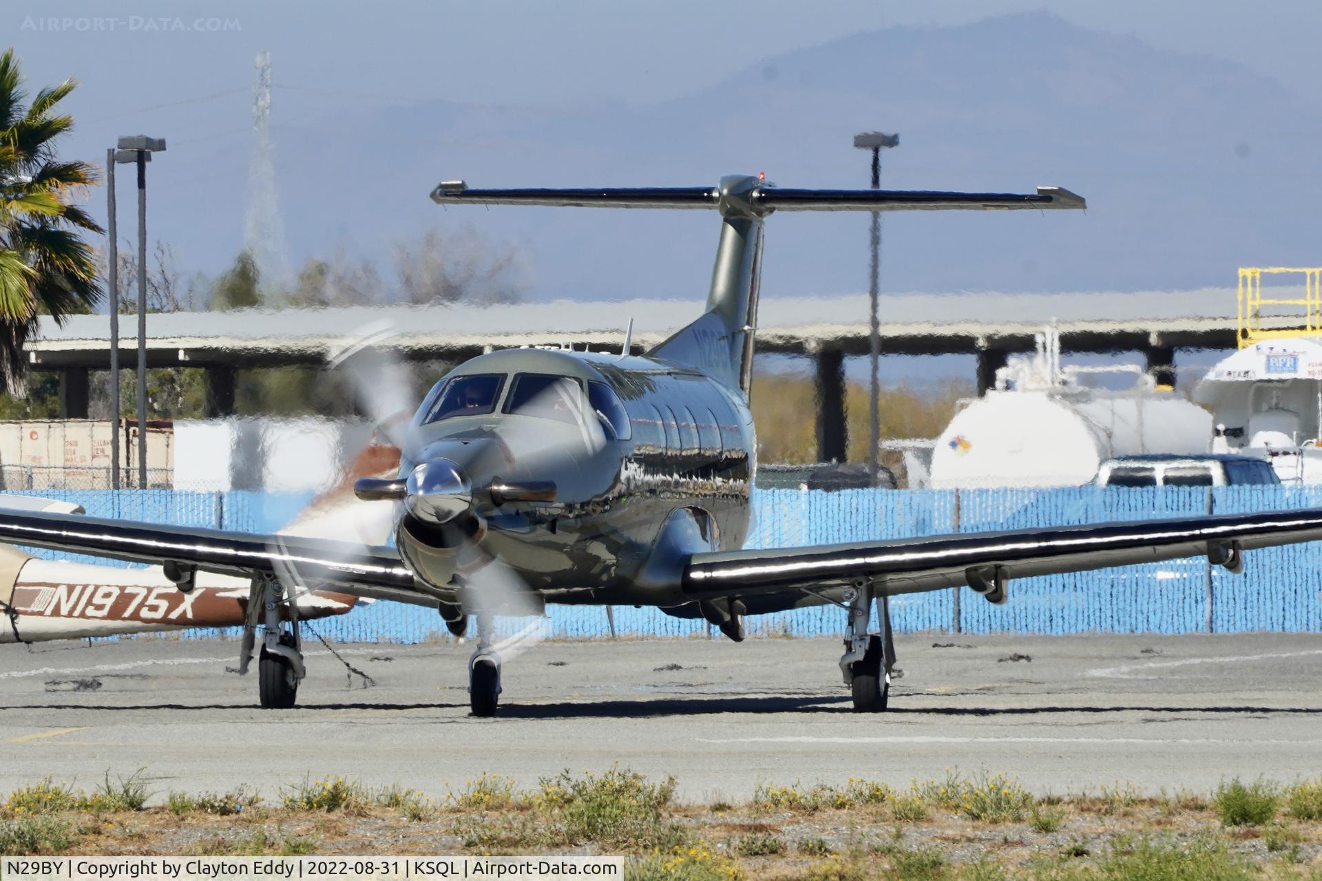 N29BY, 2008 Pilatus PC-12/47E C/N 1041, San Carlos Airport in California 2022.