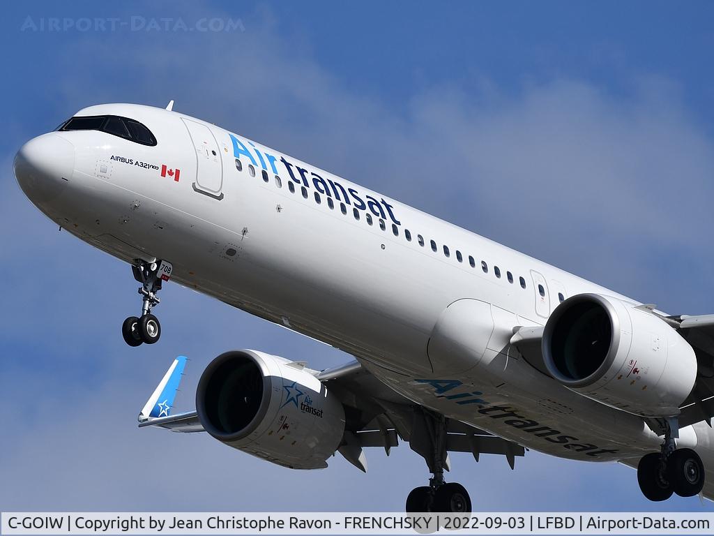 C-GOIW, 2021 Airbus A321-271NX C/N 10287, Air Transat TS514 YUL / BOD