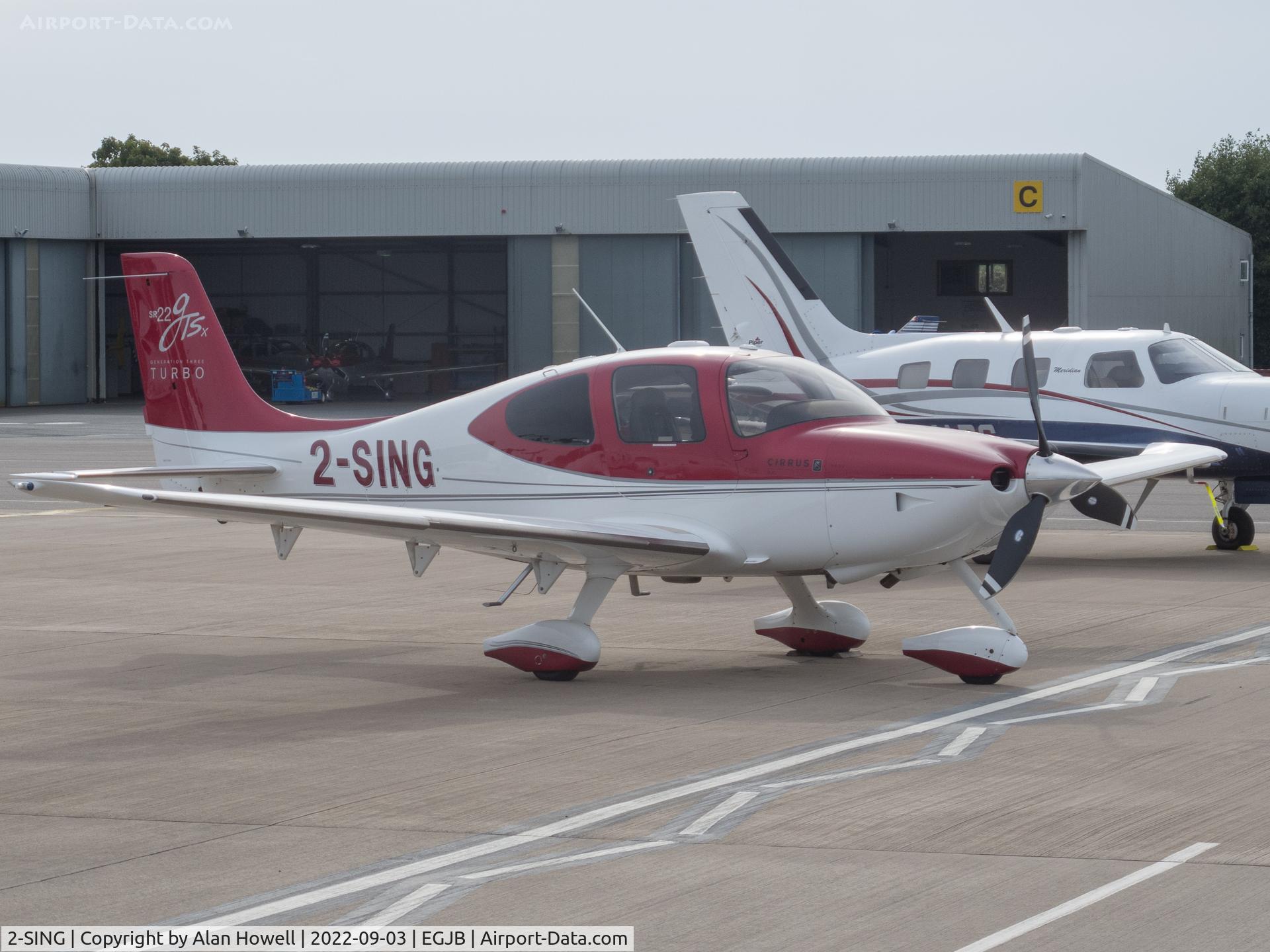 2-SING, 2008 Cirrus SR22 G3 GTSX Turbo C/N 3148, On the west parking at Guernsey