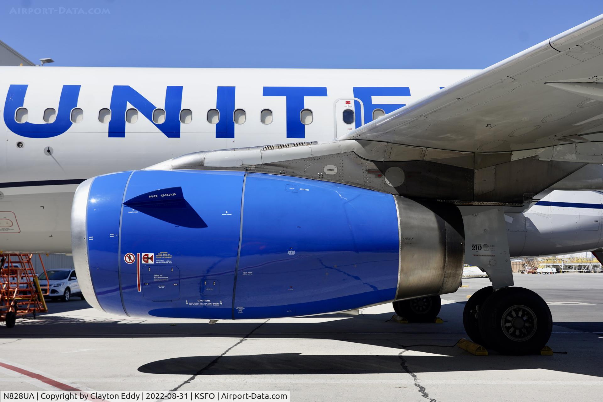 N828UA, 1999 Airbus A319-131 C/N 1031, SFO 2022.