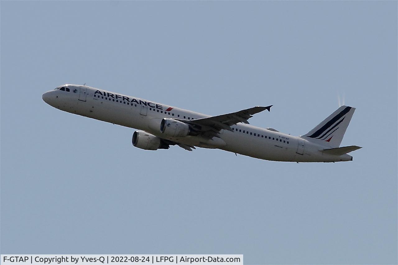 F-GTAP, 2008 Airbus A321-211 C/N 3372, Airbus A321-211, Take off rwy 08L, Roissy Charles De Gaulle airport (LFPG-CDG)