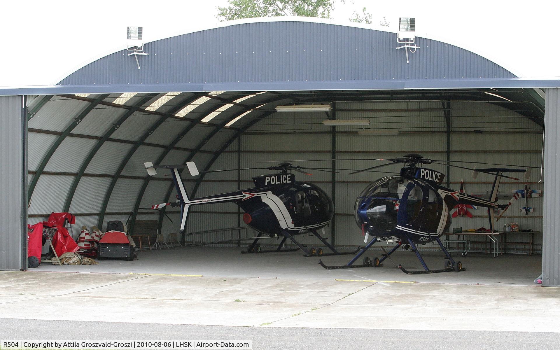 R504, McDonnell Douglas MD-500E (369E) C/N 0416E, LHSK - Siófok-Kiliti Airport, Police hangar, Hungary
