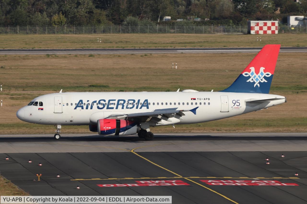 YU-APB, 2004 Airbus A319-132 C/N 2296, With 95 years of flying sticker.