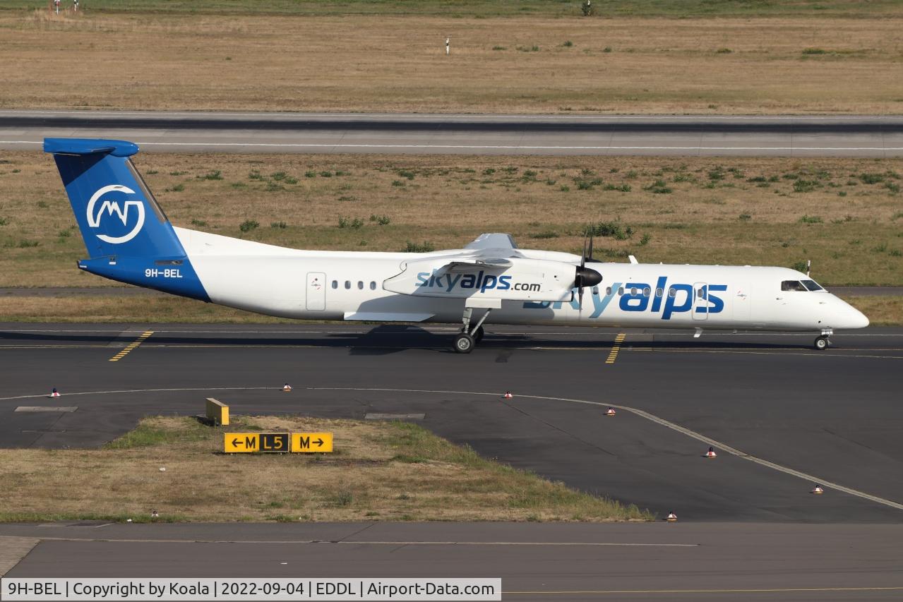 9H-BEL, 2008 De Havilland Canada DHC-8-400 Dash 8 C/N 4230, Leaving tp Bozen.