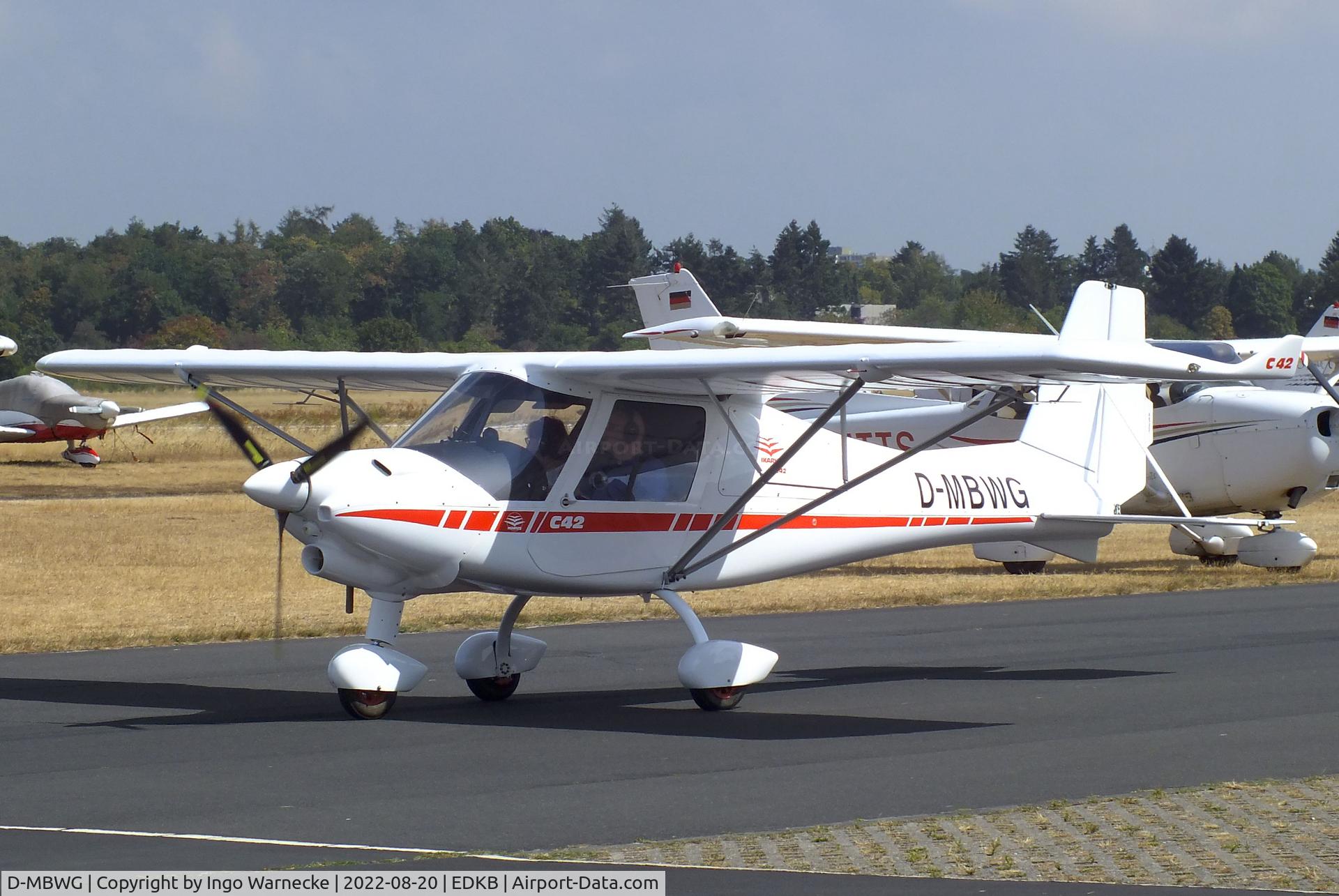 D-MBWG, Comco Ikarus C42 C/N not found_D-MBWG, Comco  Ikarus C42 at Bonn-Hangelar airfield during the Grumman Fly-in 2022