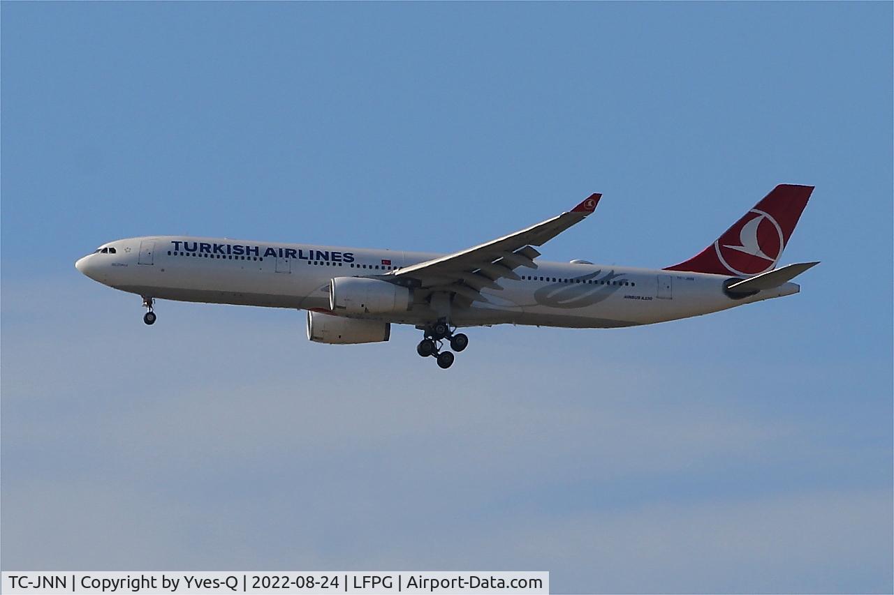 TC-JNN, 2011 Airbus A330-343X C/N 1228, Airbus A330-343X, On final rwy 08R, Roissy Charles De Gaulle airport (LFPG-CDG)