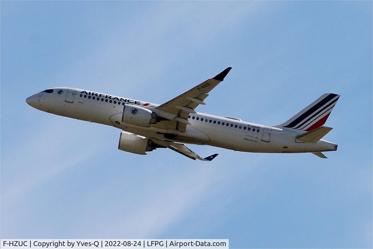 F-HZUC, 2021 Airbus A220-300 C/N 55140, Airbus A220-300, Take off rwy 08L, Roissy Charles De Gaulle airport (LFPG-CDG)