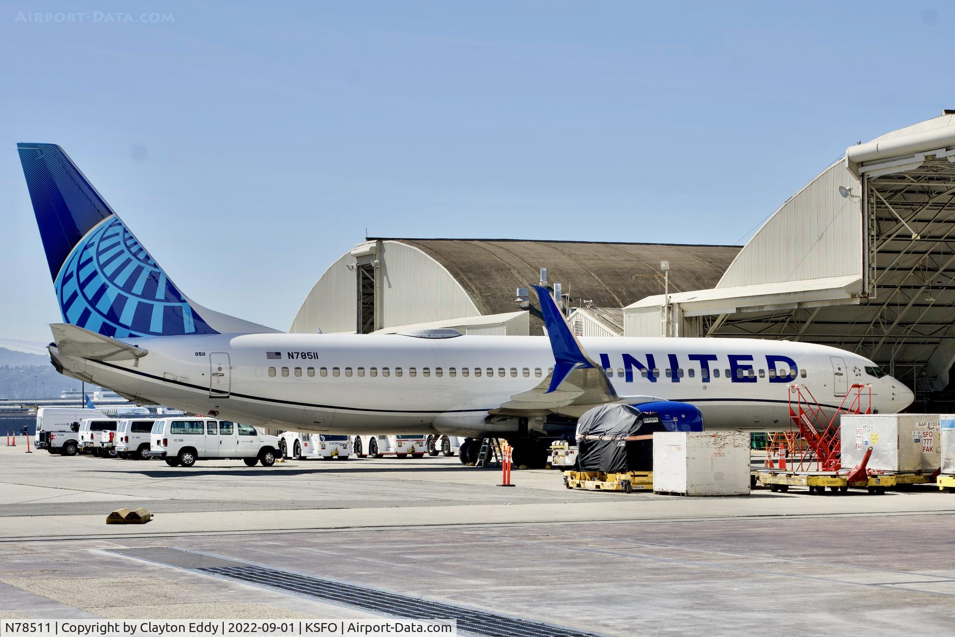 N78511, 2008 Boeing 737-824 C/N 33459, SFO 2022.