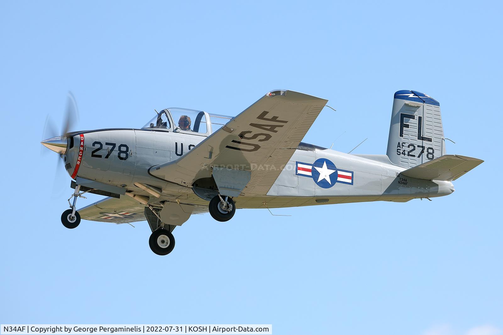 N34AF, Beech (CCF) T-34A (A45) Mentor C/N CCF34-51, Oshkosh  2022.