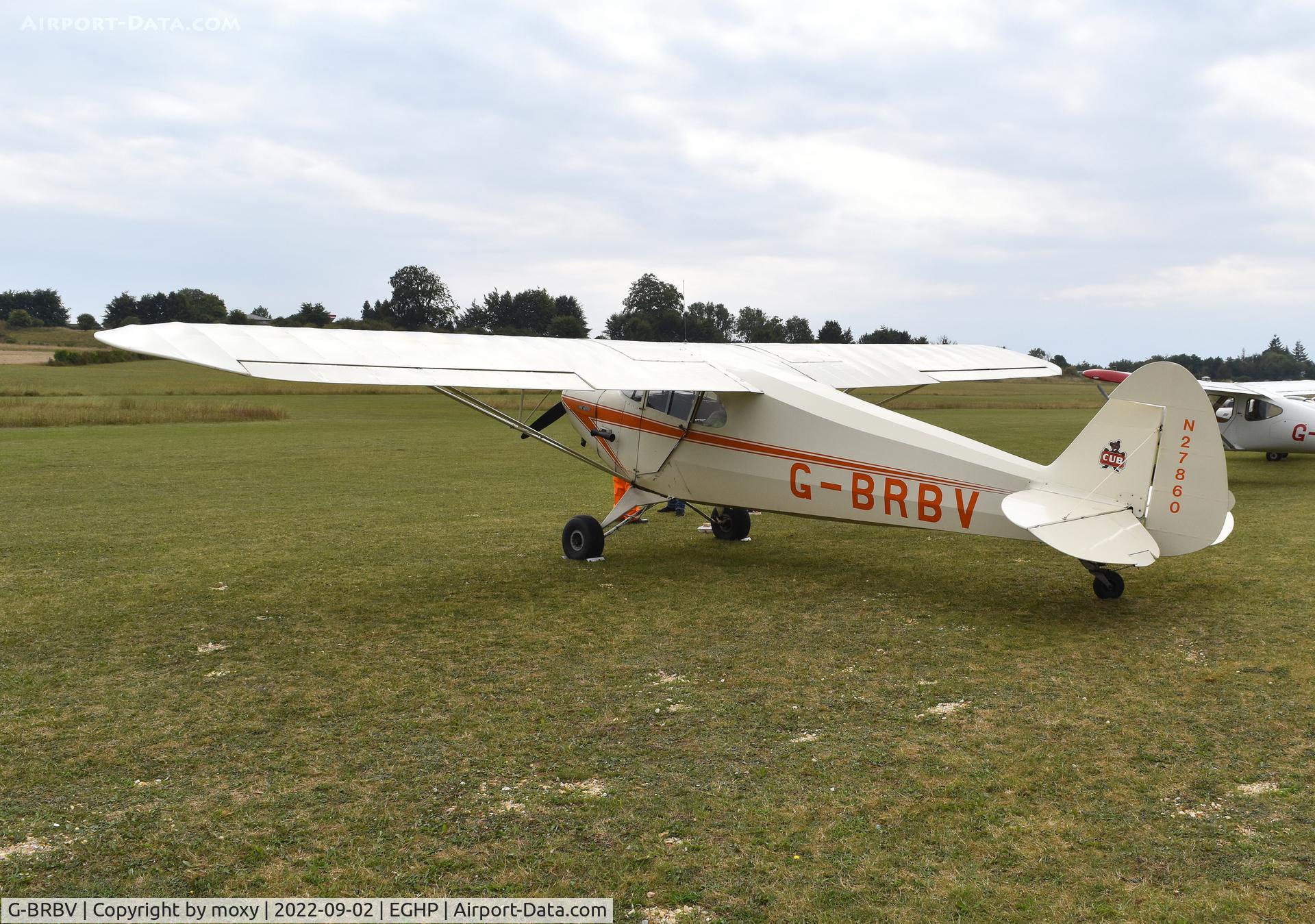 G-BRBV, 1941 Piper J-4A Cub Coupe C/N 4-1080, Piper J-4A Cub Coupe at Popham. Ex N27860