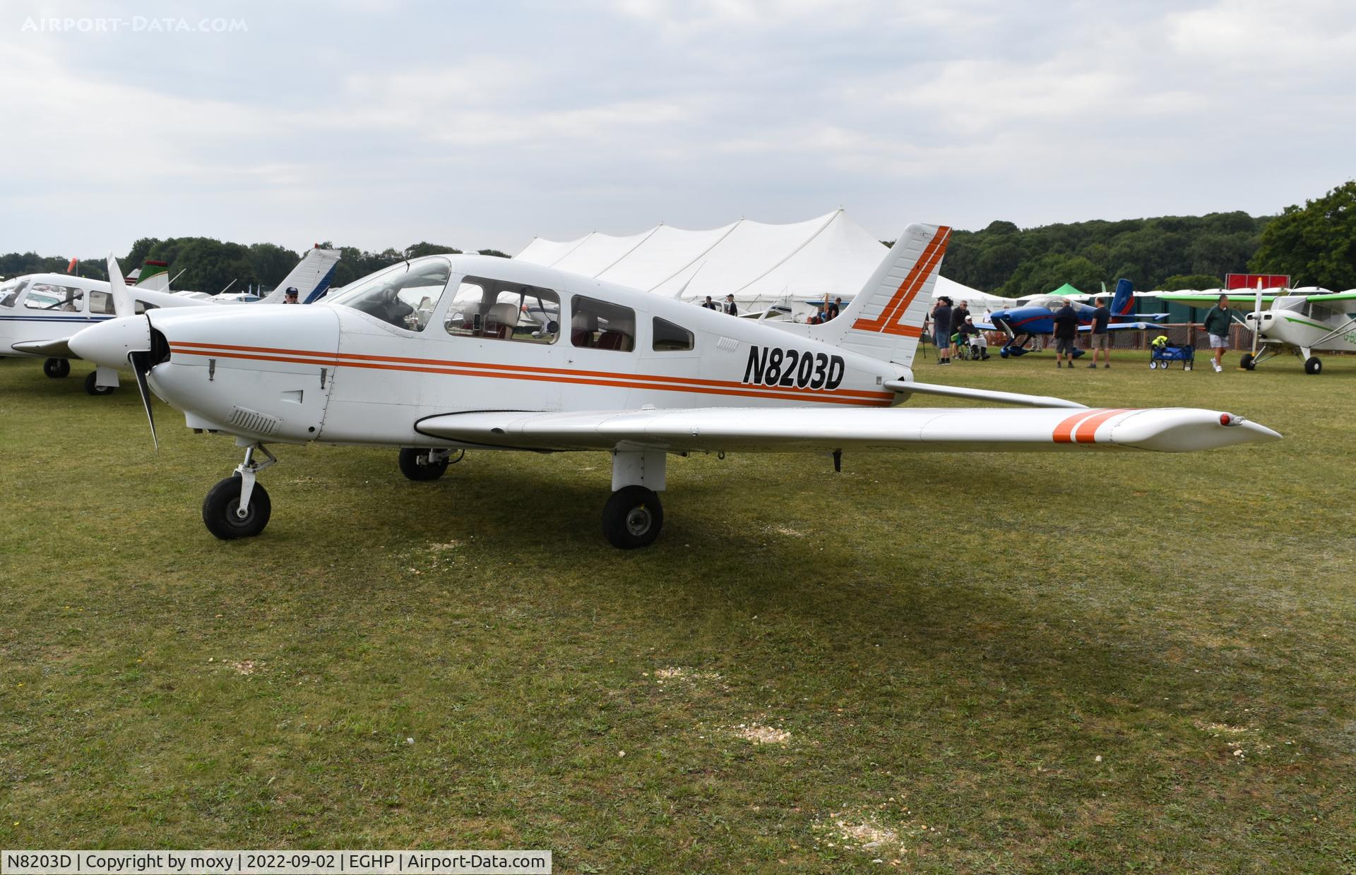 N8203D, 1982 Piper PA-28-181 C/N 28-8290120, Piper PA-28-181 Archer II at Popham.