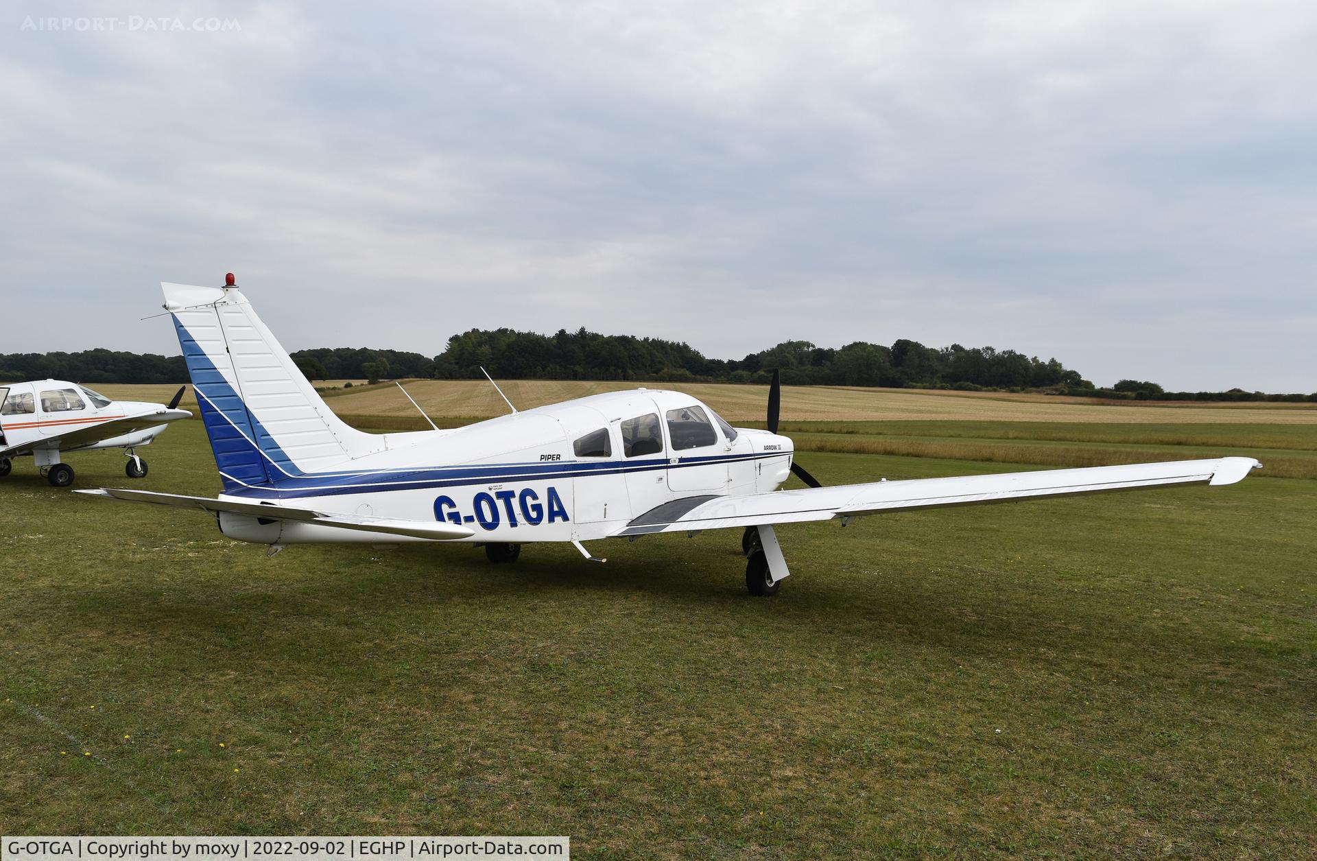 G-OTGA, 1978 Piper PA-28R-201 Cherokee Arrow III C/N 28R-7837281, Piper PA-28R-201 Cherokee Arrow III at Popham. Ex ZS-KFI