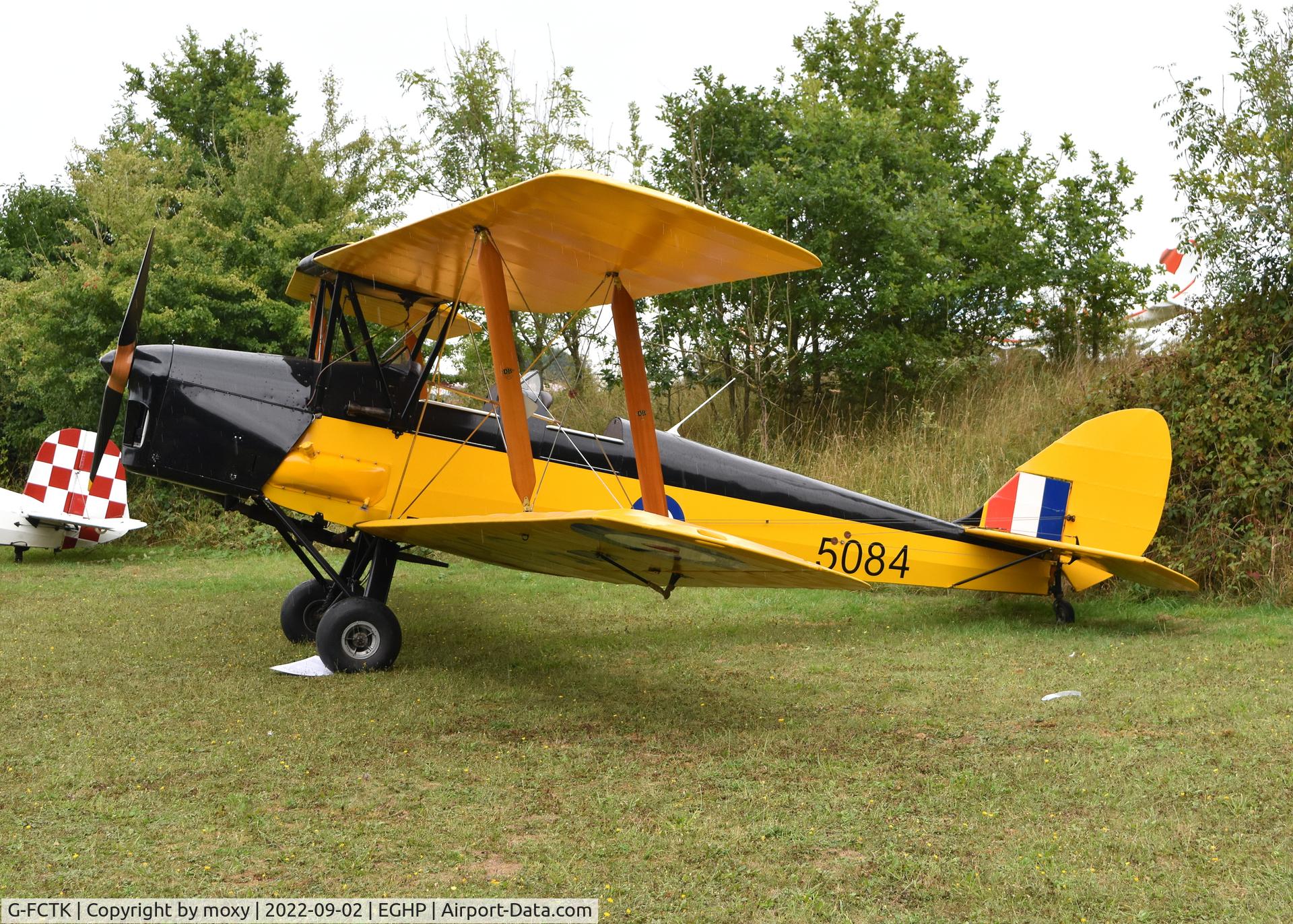 G-FCTK, 1941 De Havilland Canada DH-82C Tiger Moth C/N DHC883, De Havilland Canada DH-82C Tiger Moth at Popham. Ex CF-CTK