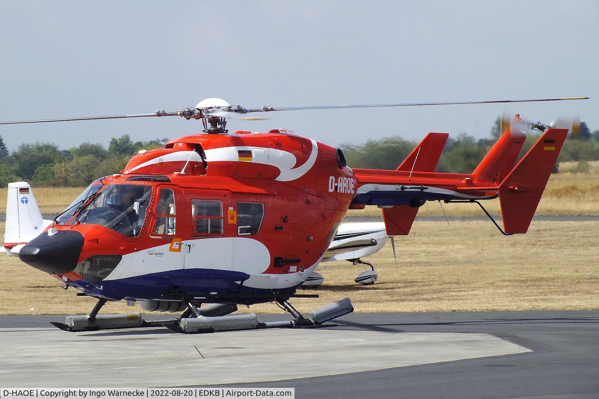 D-HAOE, Eurocopter-Kawasaki BK-117C-1 C/N 7540, MBB-Kawasaki BK-117C-1 of Northern HeliCopter NHC at Bonn-Hangelar airfield during the Grumman Fly-in 2022