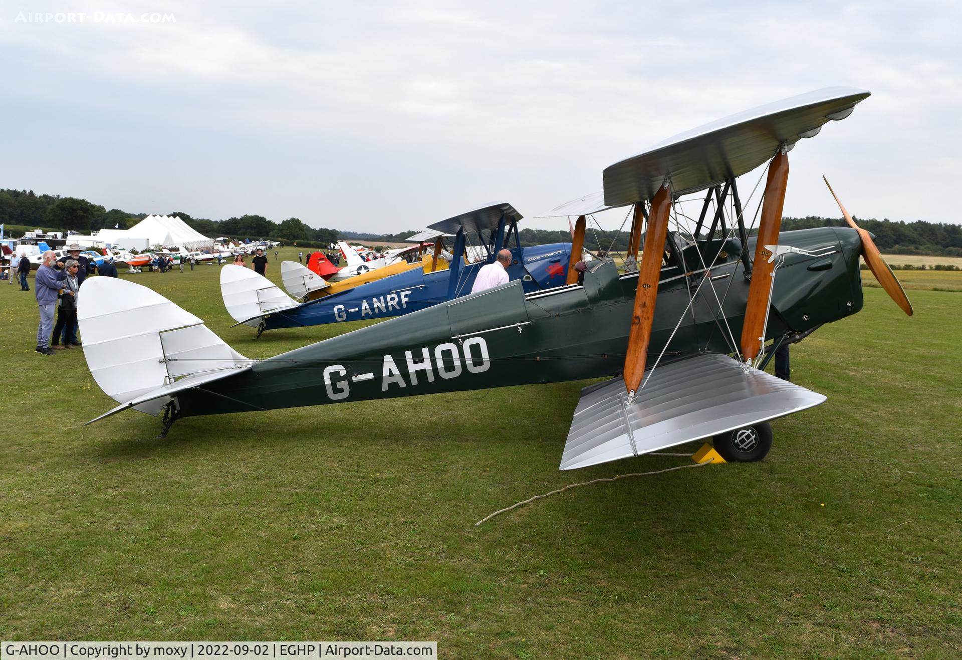 G-AHOO, 1943 De Havilland DH-82A Tiger Moth II C/N 86149, De Havilland DH-82A Tiger Moth at Popham. Ex EM967