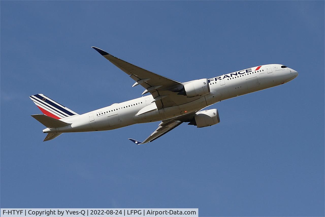 F-HTYF, 2020 Airbus A350-941 C/N 422, Airbus A350-941, Take off rwy 09R, Roissy Charles De Gaulle airport (LFPG-CDG)