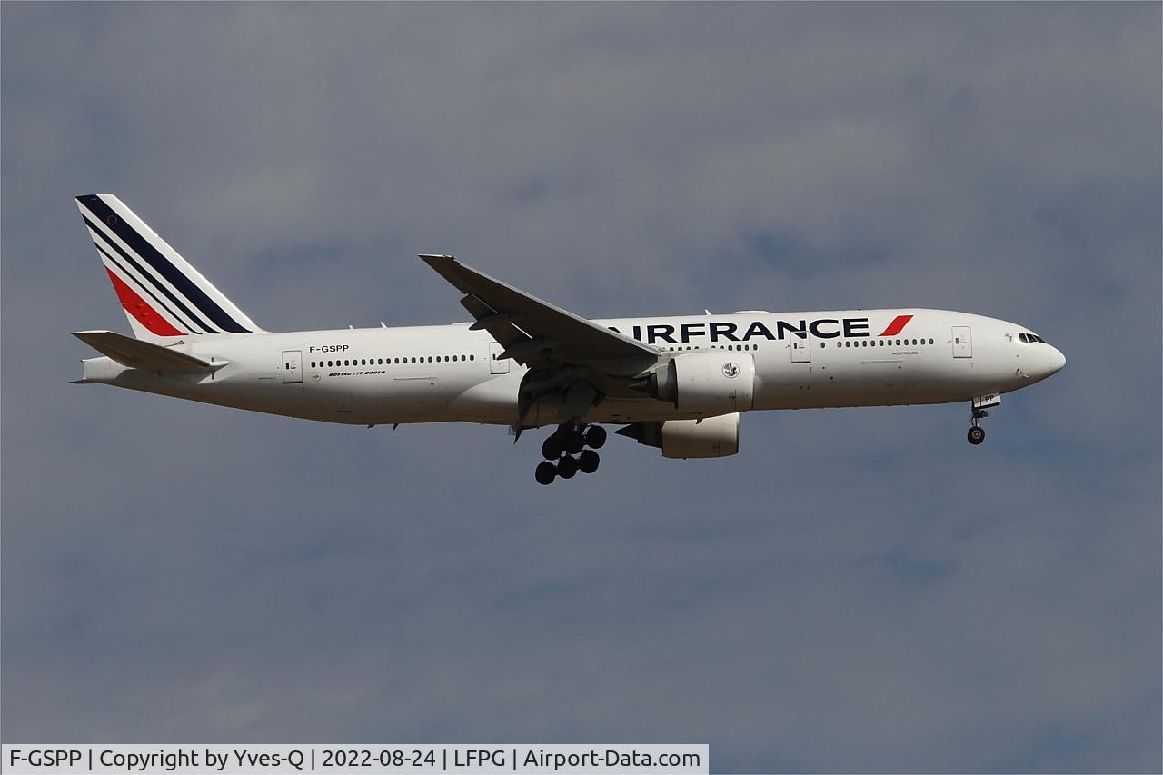 F-GSPP, 2001 Boeing 777-228/ER C/N 30615, Boeing 777-228ER, On final rwy 09L, Roissy Charles De Gaulle airport (LFPG-CDG)