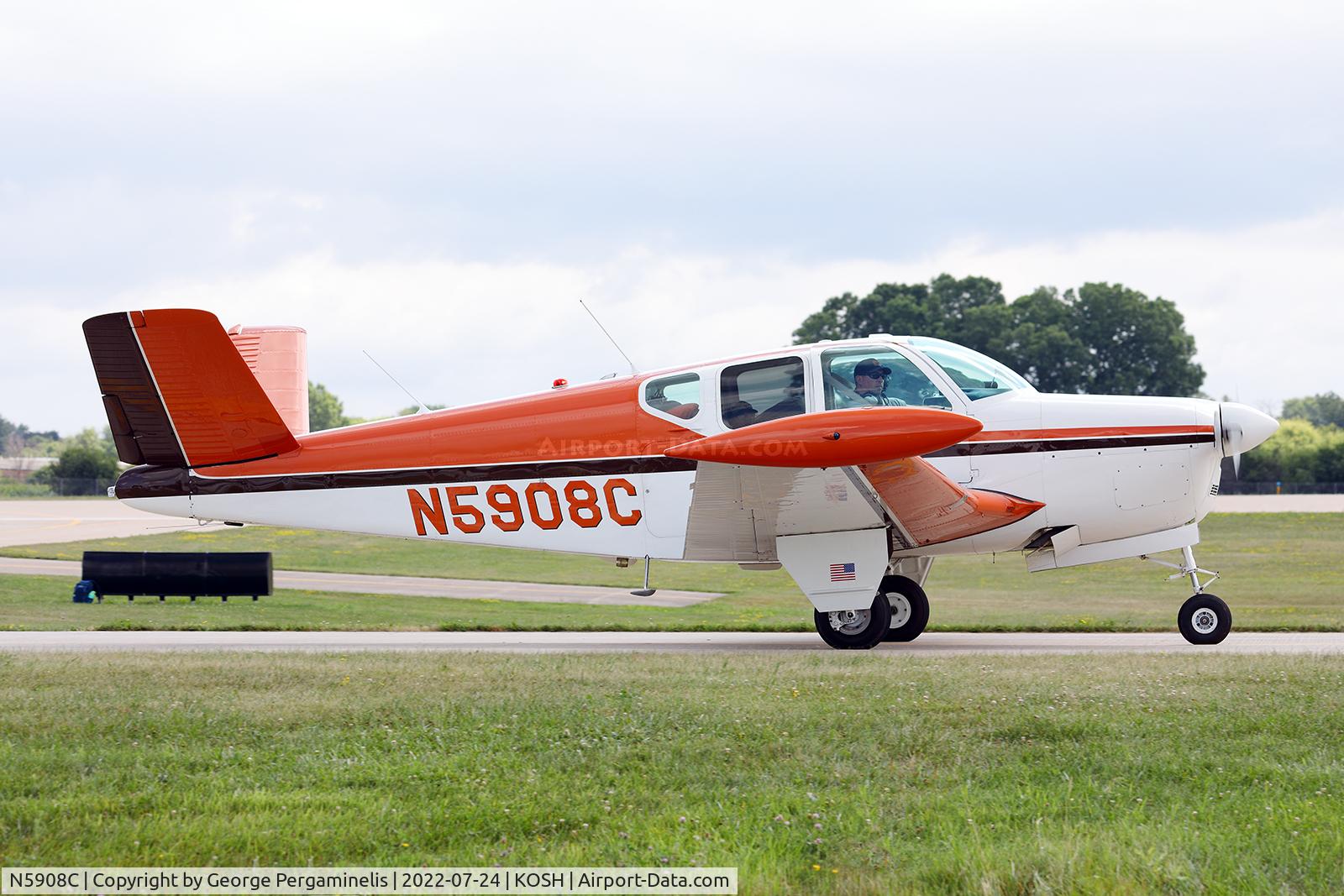 N5908C, 1952 Beech C35 Bonanza C/N D-3267, Oshkosh 2022.