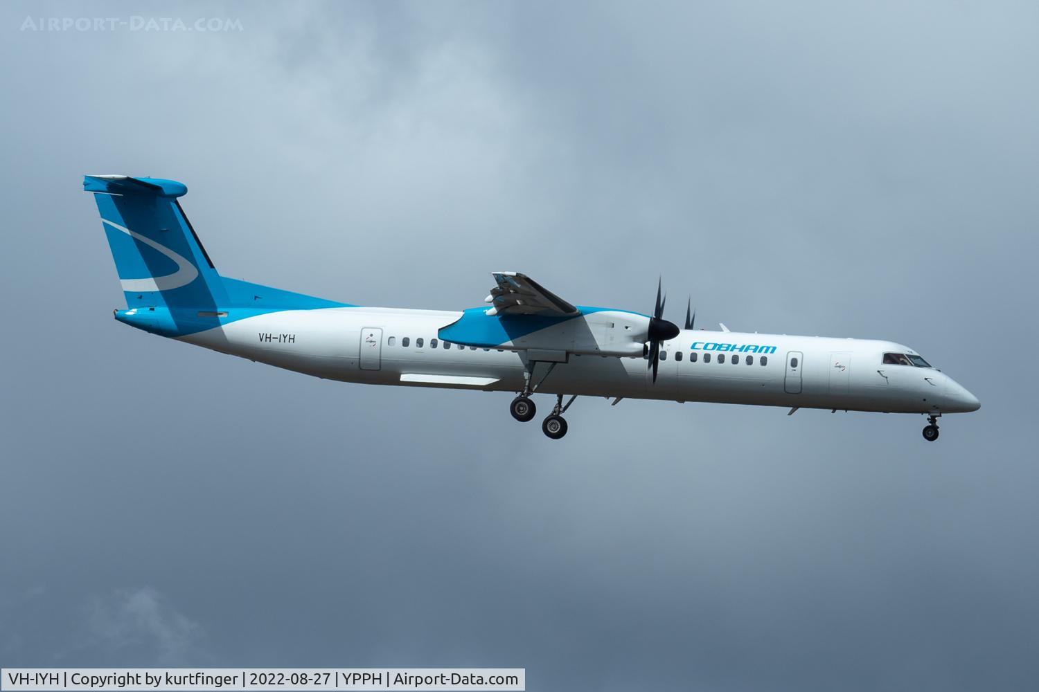 VH-IYH, 2016 De Havilland Canada DHC-8-402Q Dash 8 Dash 8 C/N 4541, Bombardier DHC-8-402Q cn 4541. Cobham VH-UIYH rwy24 YPPH 27 August 2022