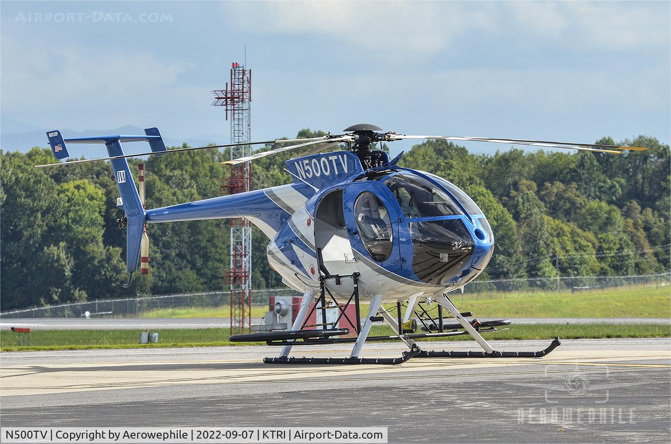 N500TV, 2019 MD Helicopters 369FF C/N 0320FF, Parked on the ramp at Tri-Cities Airport (KTRI).
