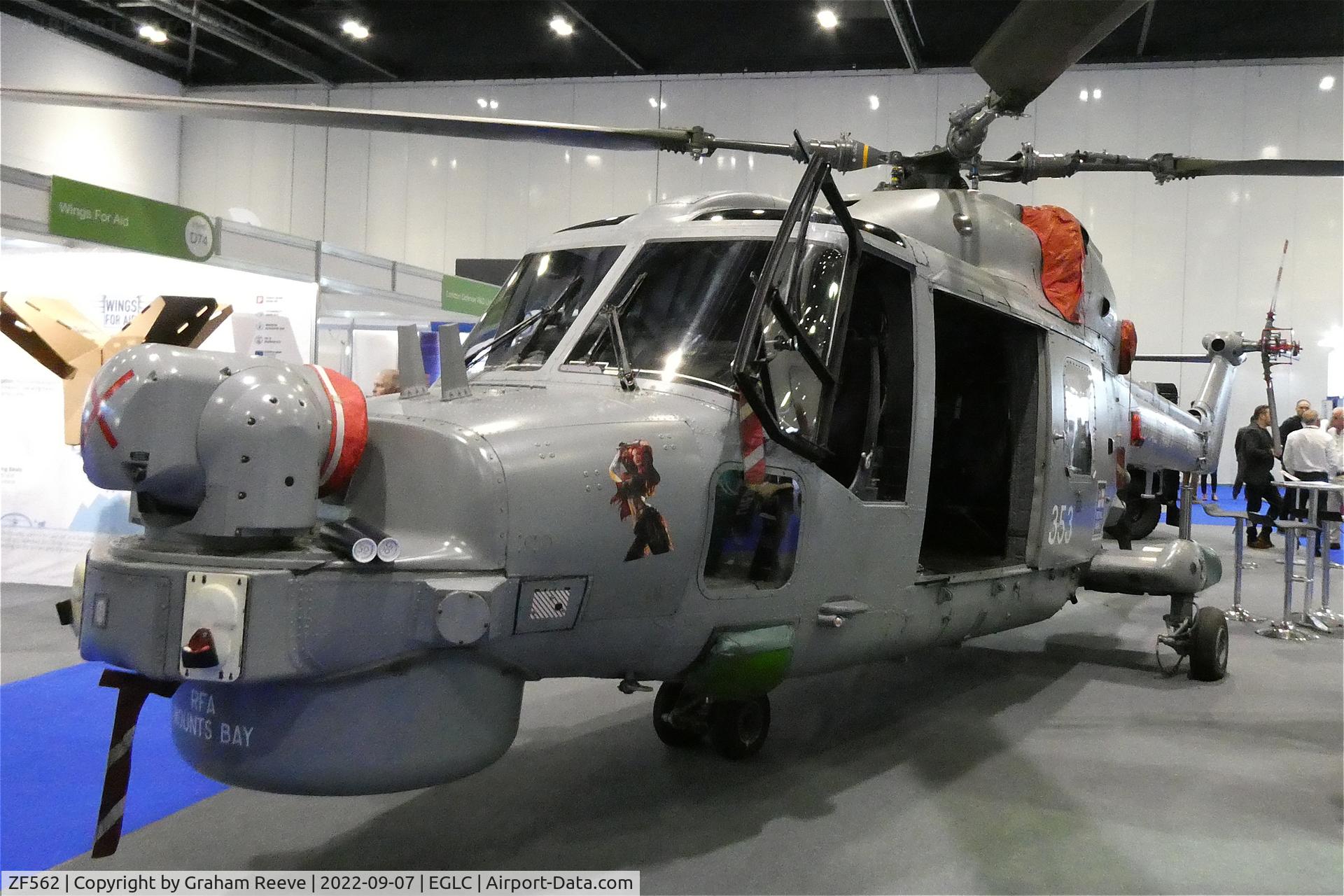 ZF562, 1988 Westland Lynx HMA.8SRU C/N 339, On show at Helitech 2022, Excel Centre, London.