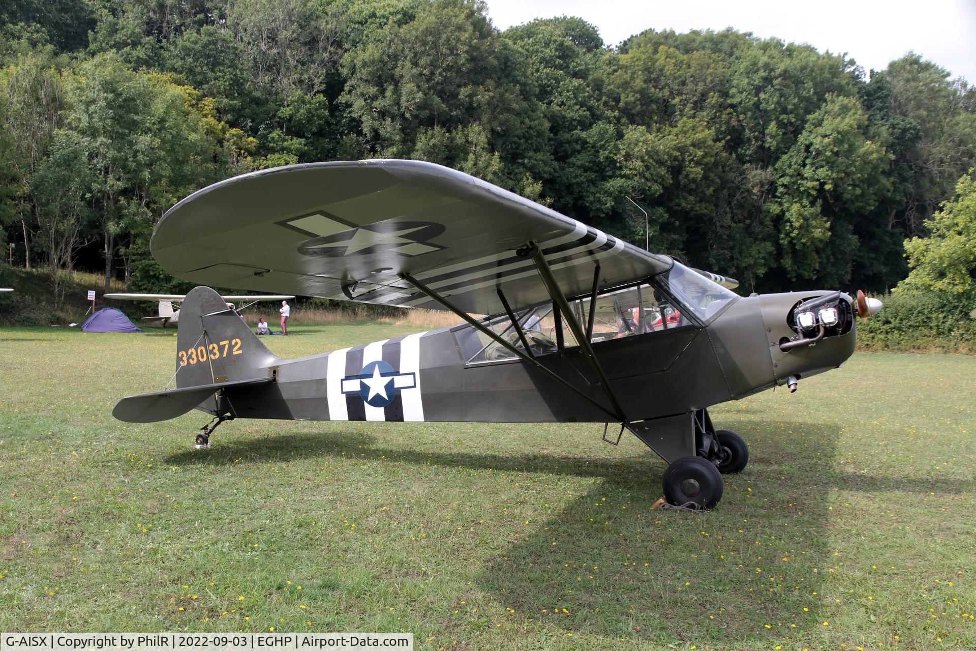 G-AISX, 1943 Piper L-4H Grasshopper (J3C-65D) C/N 11663, 330372 (G-AISX, 43-30372) 1943 Piper L-4H Cub LAA Rally Popham