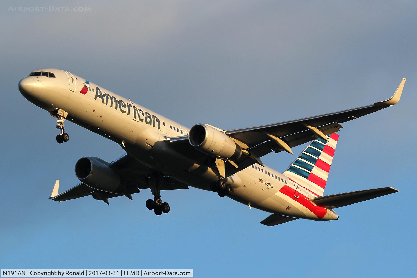 N191AN, 2001 Boeing 757-223 C/N 32385, at mad