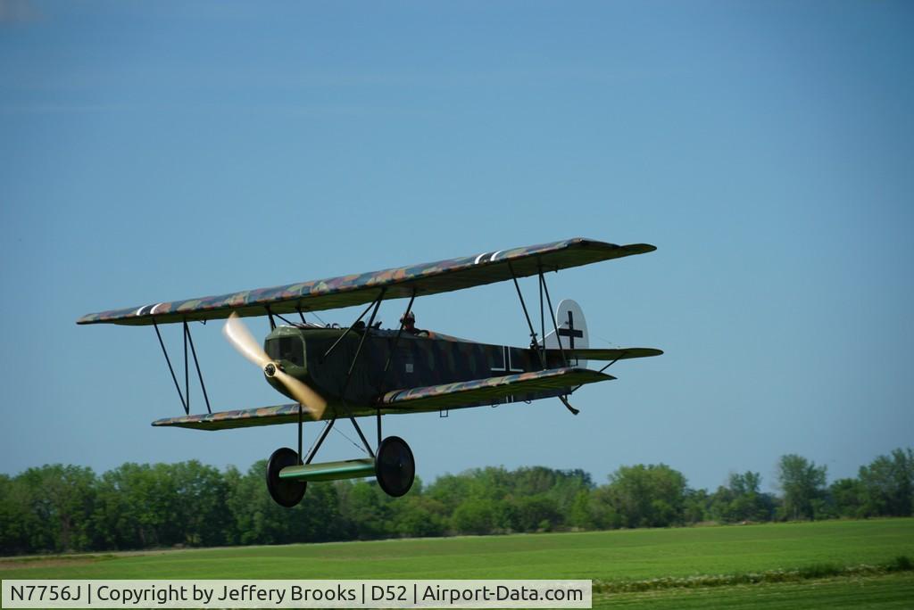 N7756J, 2019 Fokker D-VII C/N Bro-001, in flight