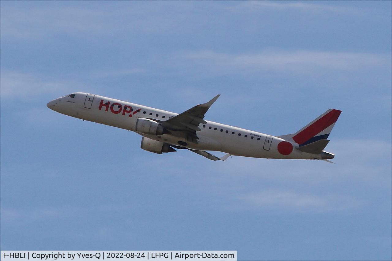 F-HBLI, 2009 Embraer 190LR (ERJ-190-100LR) C/N 19000298, Embraer 190LR, Take off rwy 08L, Roissy Charles De Gaulle airport (LFPG-CDG)