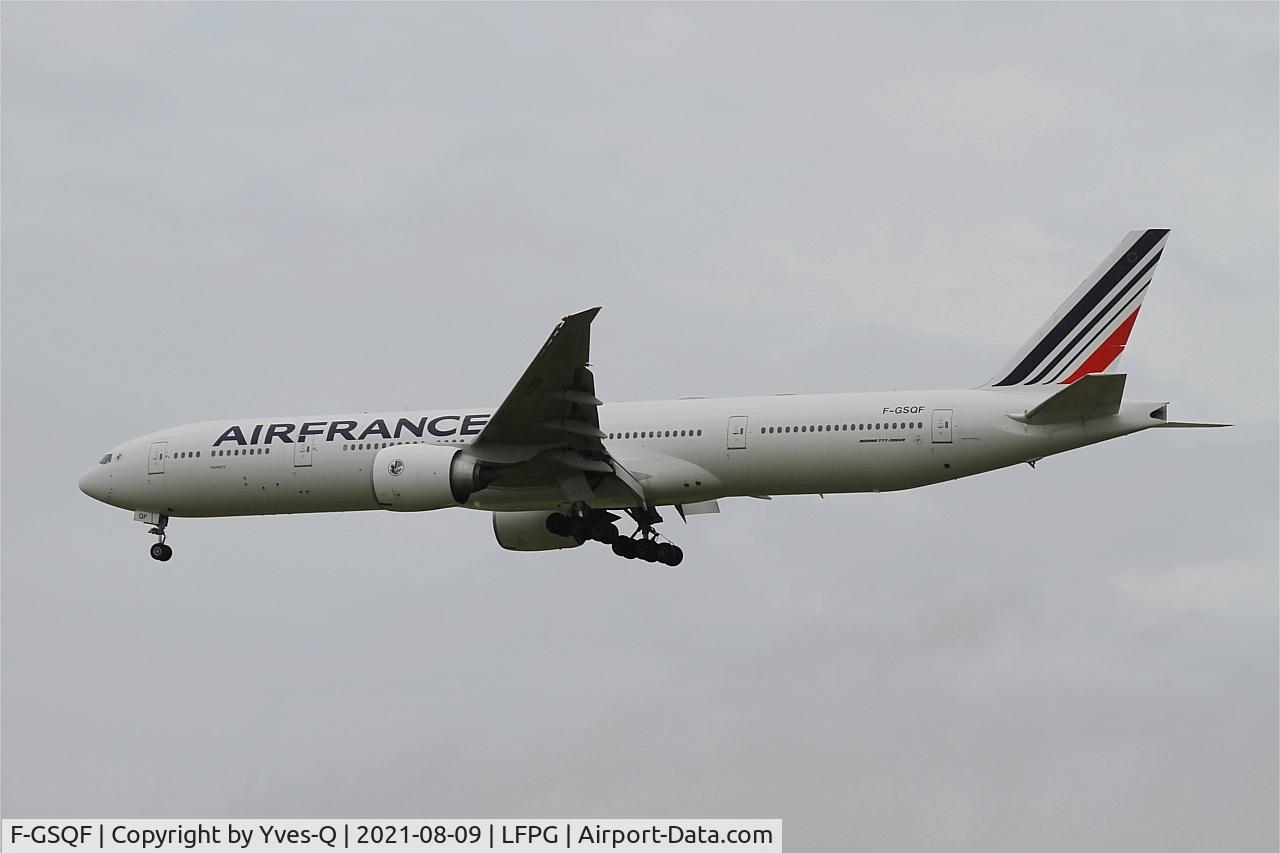 F-GSQF, 2004 Boeing 777-328/ER C/N 32849, Boeing 777-328-ER, On final rwy 26L, Roissy Charles De Gaulle airport (LFPG-CDG)