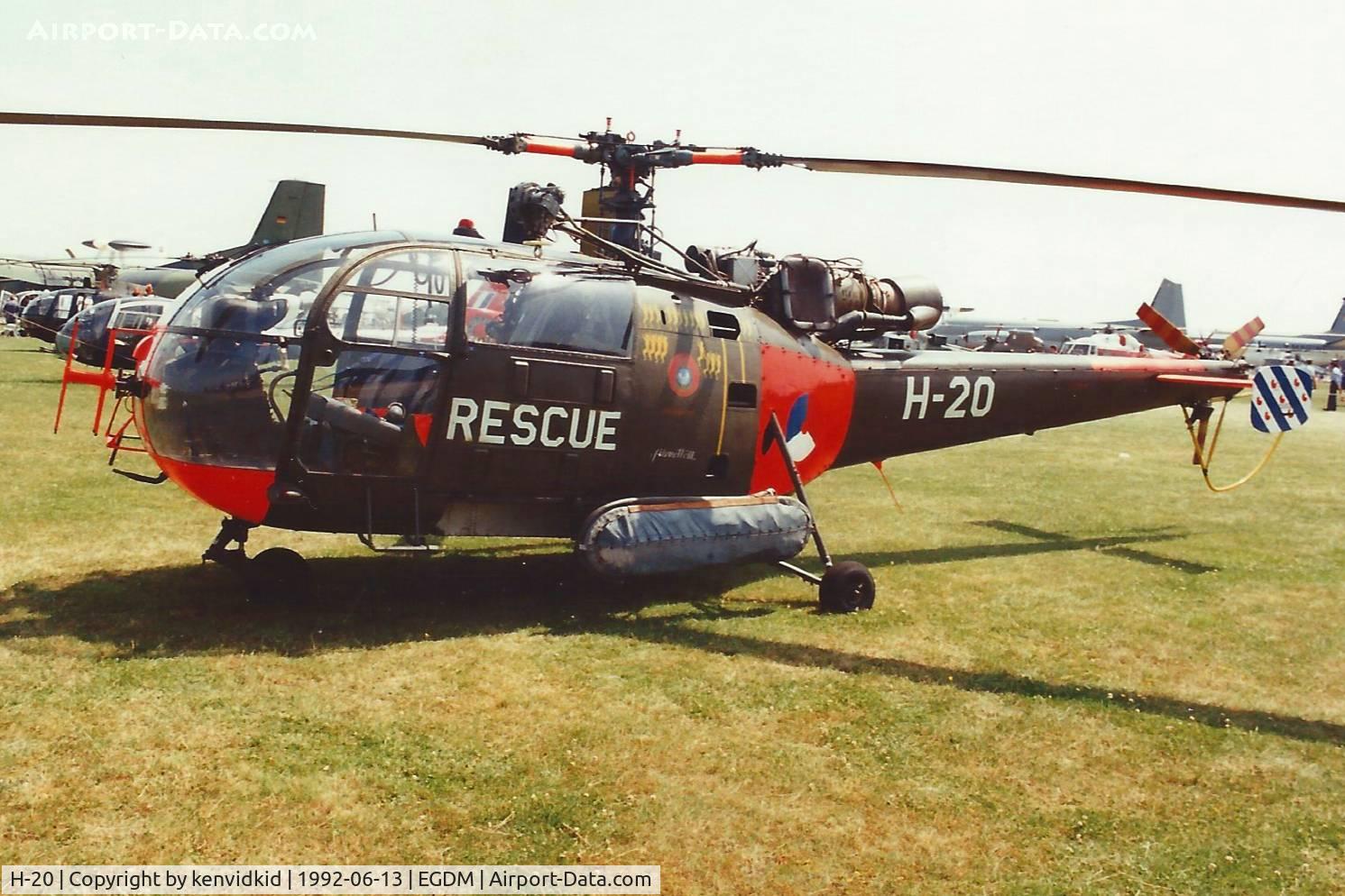 H-20, Sud SE-3160 Alouette III C/N 1320, At Boscombe Down, scanned from print.