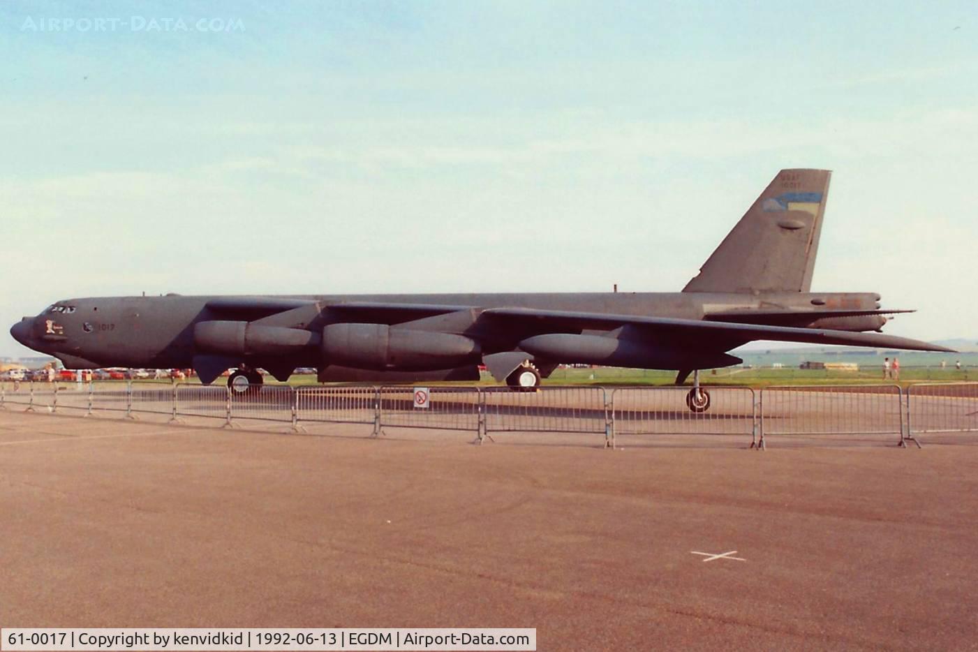 61-0017, 1961 Boeing B-52H Stratofortress C/N 464444, At Boscombe Down, scanned from print.