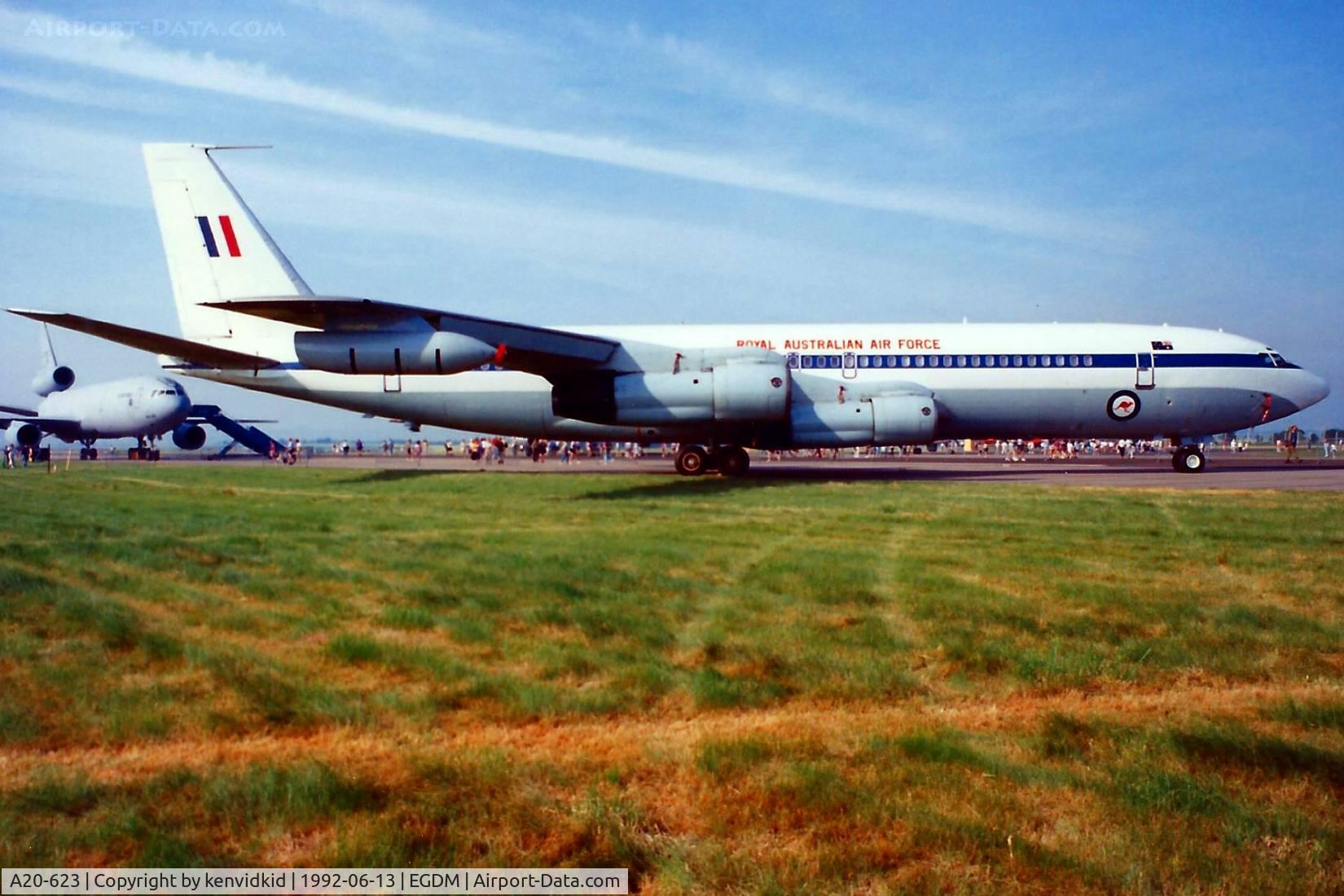 A20-623, 1968 Boeing 707-338C C/N 19623, At Boscombe Down, scanned from print.