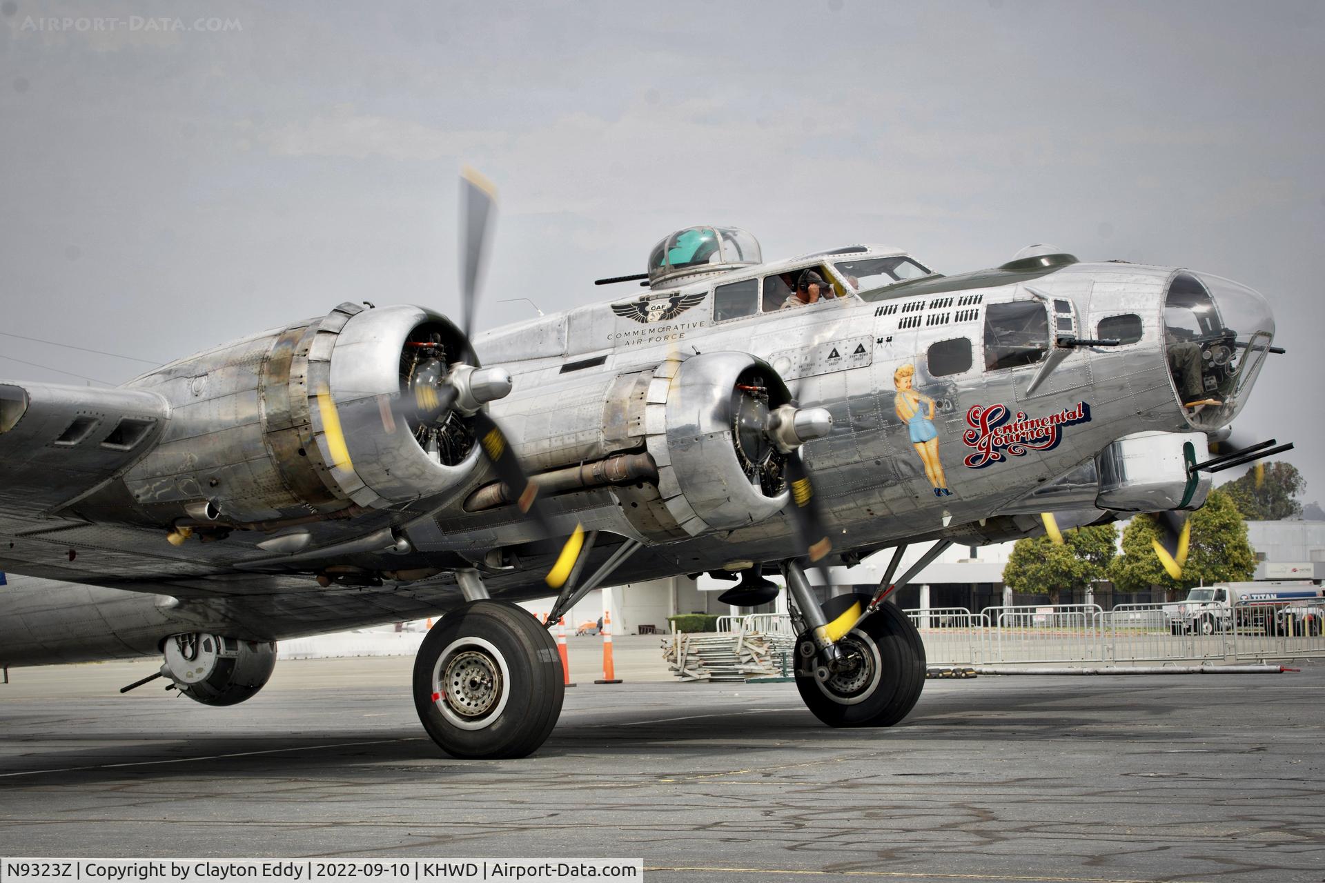 N9323Z, 1944 Boeing B-17G-85-DL Flying Fortress C/N 32155, Hayward Airport in California 2022.