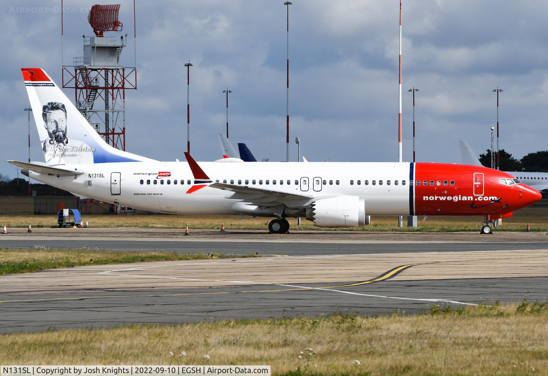 N131SL, 2018 Boeing 737-8 MAX C/N 63971, On Stand After Arrival for Maintenance Before Re-Delivery to Norwegian Air Sweeden.