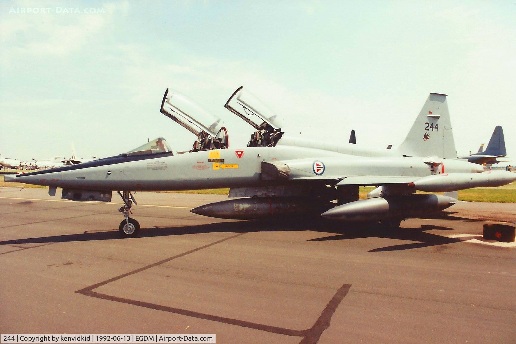 244, 1966 Northrop F-5B Freedom Fighter C/N N.9008, At Boscombe Down, scanned from print.