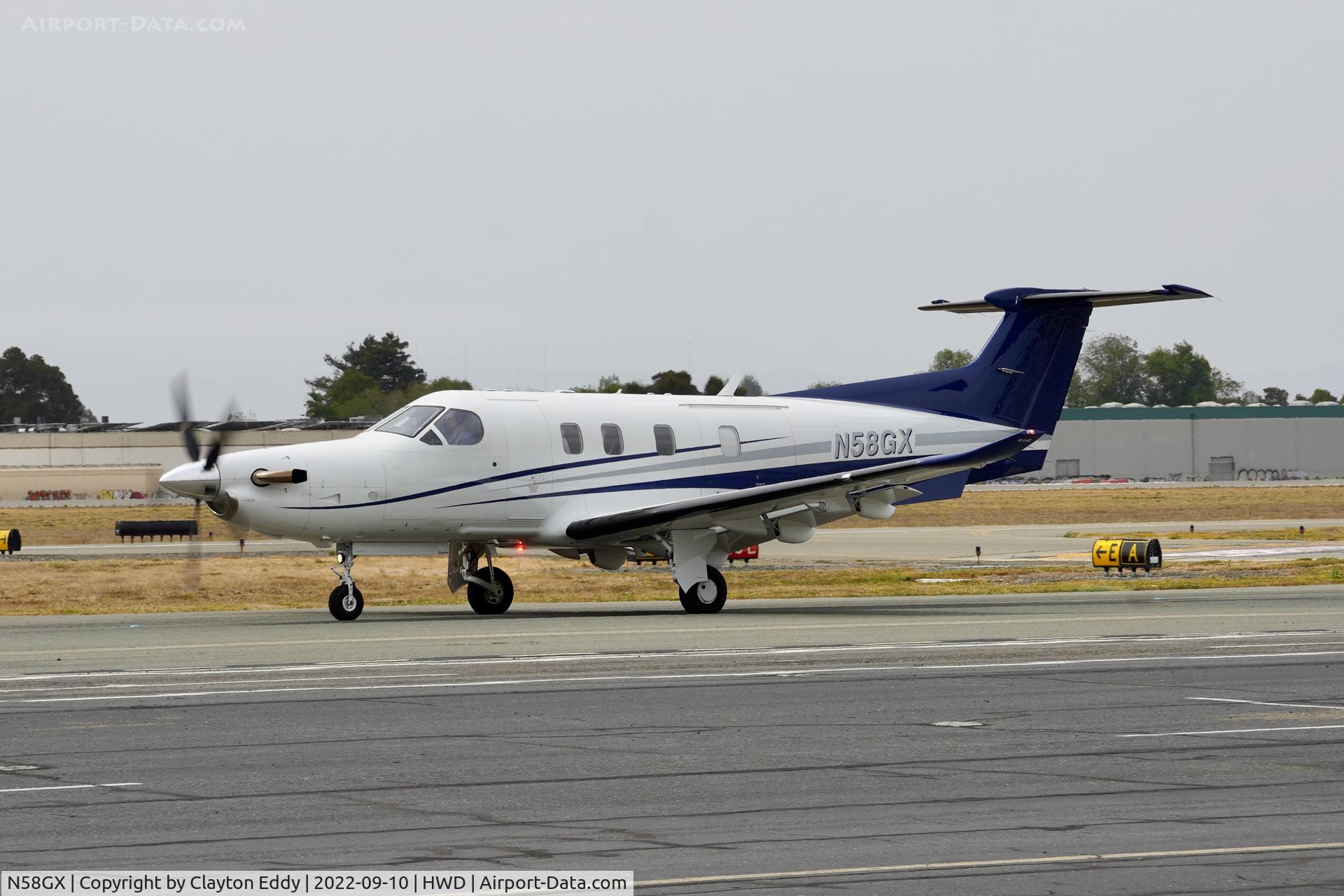N58GX, 2021 Pilatus PC-12/47E C/N 2134, Hayward airport in California 2022.