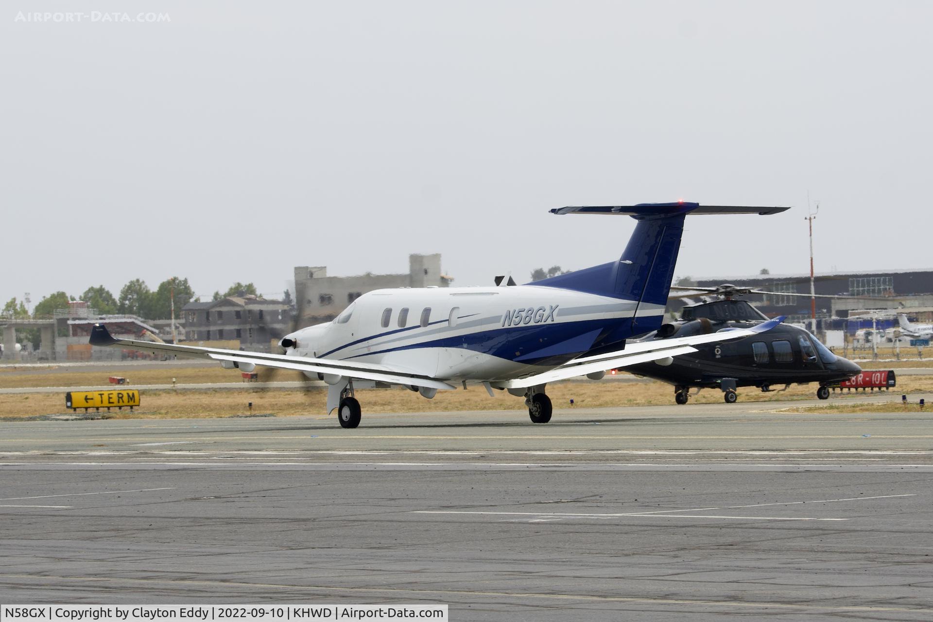 N58GX, 2021 Pilatus PC-12/47E C/N 2134, Hayward airport in California 2022.