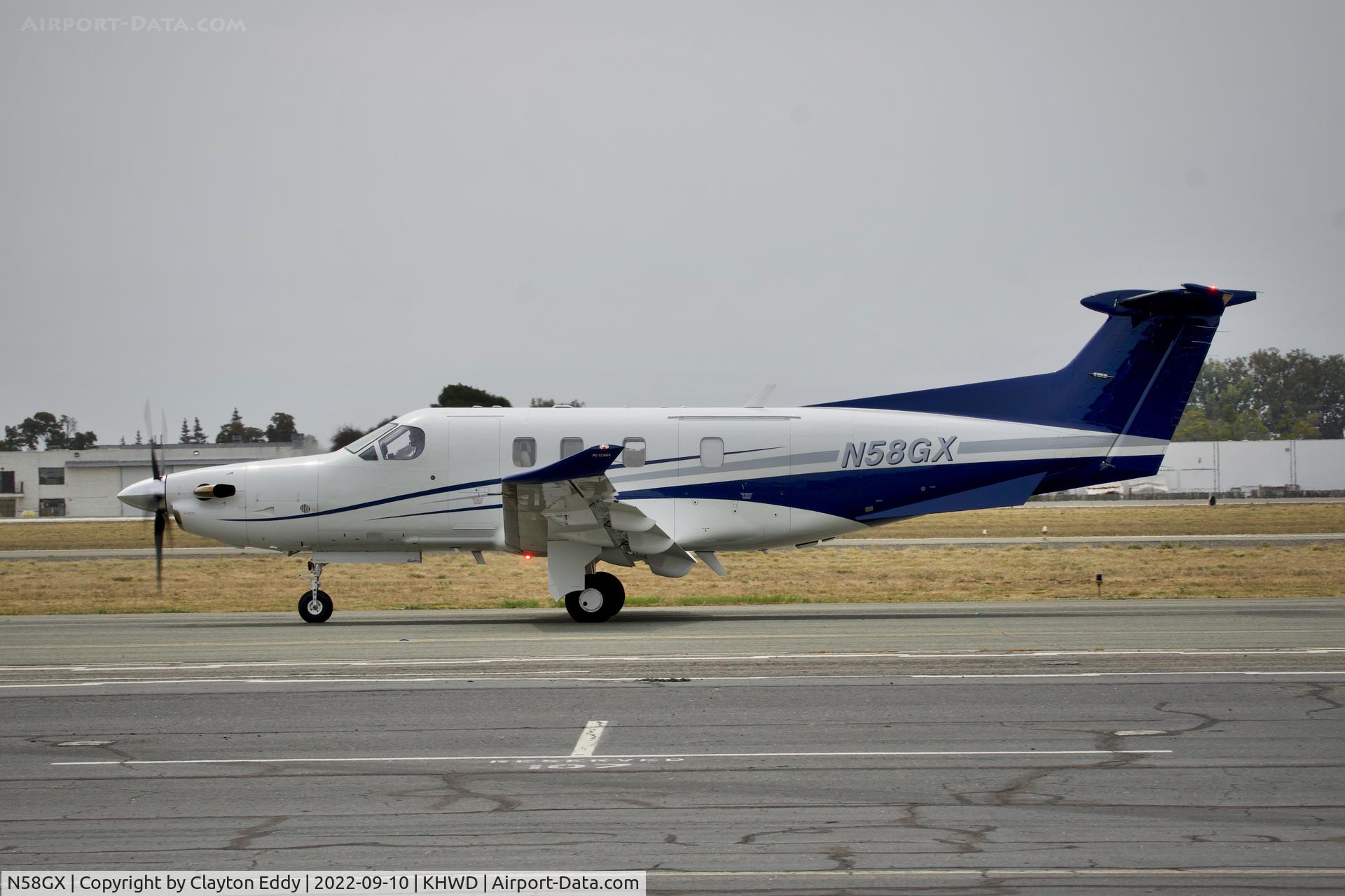 N58GX, 2021 Pilatus PC-12/47E C/N 2134, Hayward airport in California 2022.