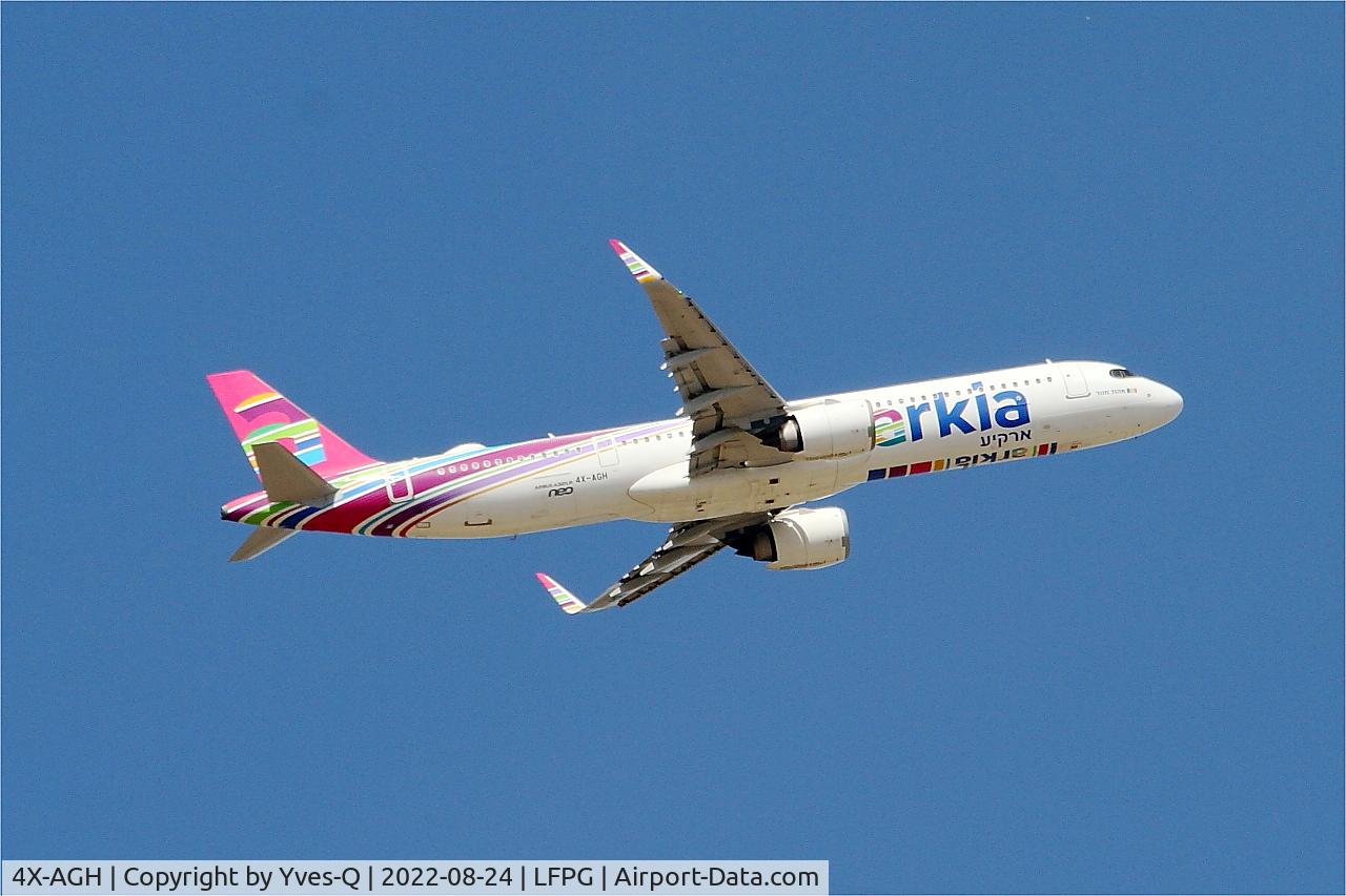 4X-AGH, 2018 Airbus A321-251N C/N 8517, Airbus A321-251N, Climbing from rwy 09R, Roissy Charles De Gaulle airport (LFPG-CDG)