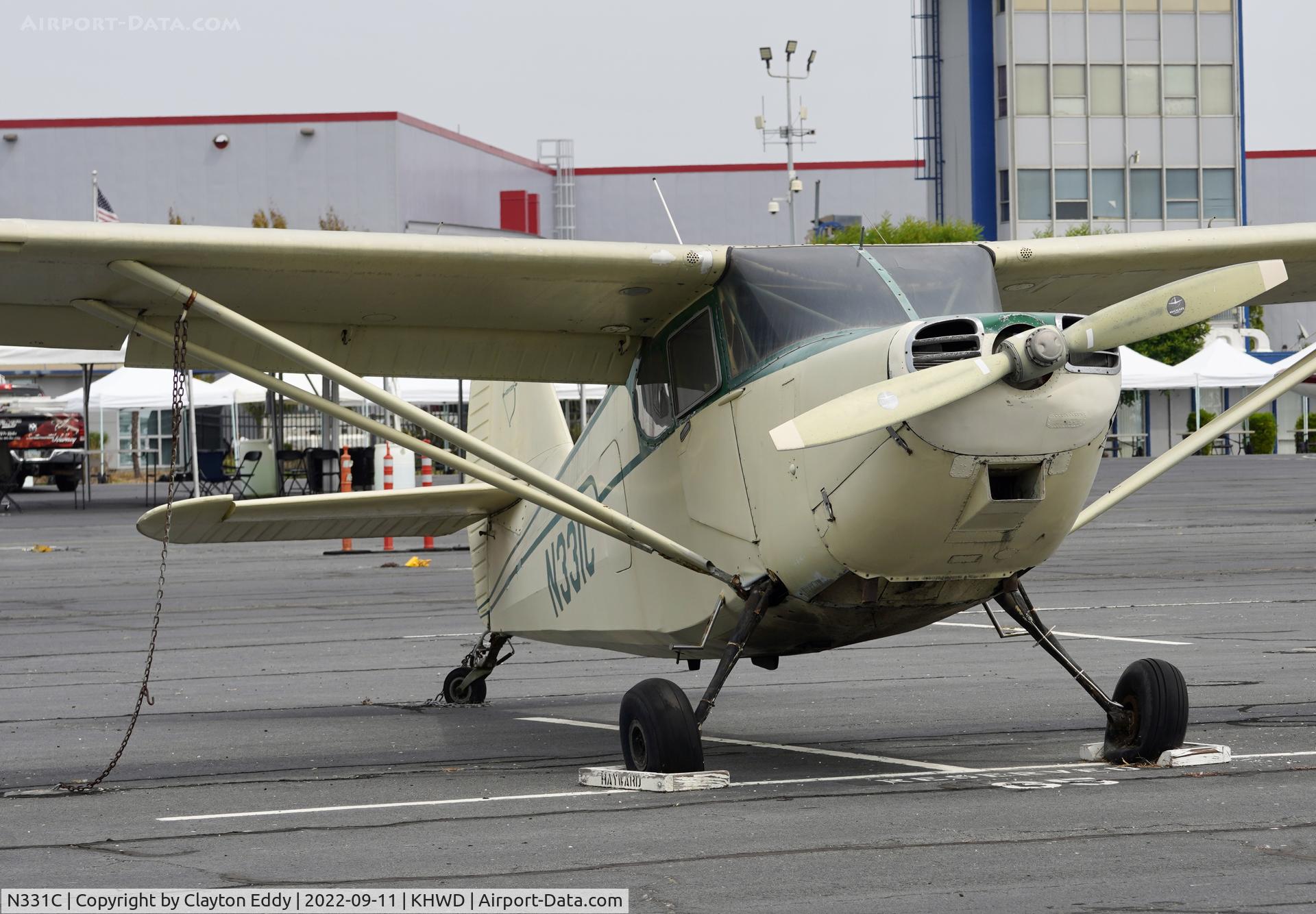 N331C, 1947 Stinson 108-2 Voyager C/N 108-3331, Hayward airport in California 2022.