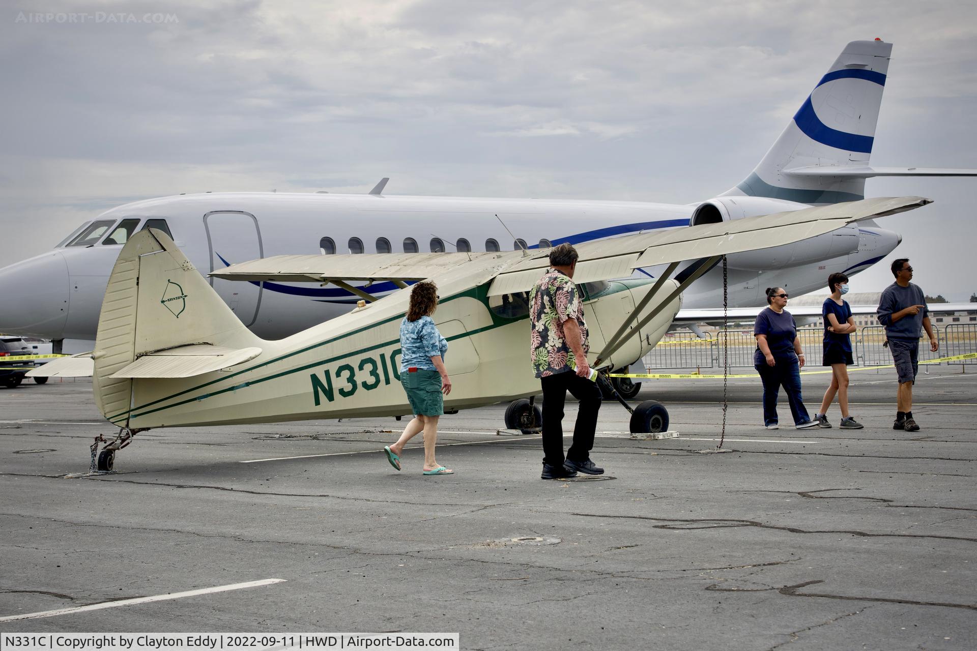 N331C, 1947 Stinson 108-2 Voyager C/N 108-3331, Hayward airport in California 2022.