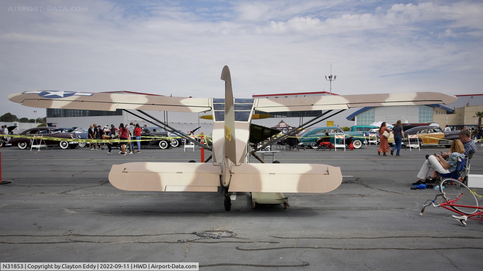 N31853, 1944 Stinson L-5E Sentinel C/N 44-17605, Hayward airport in California 2022.