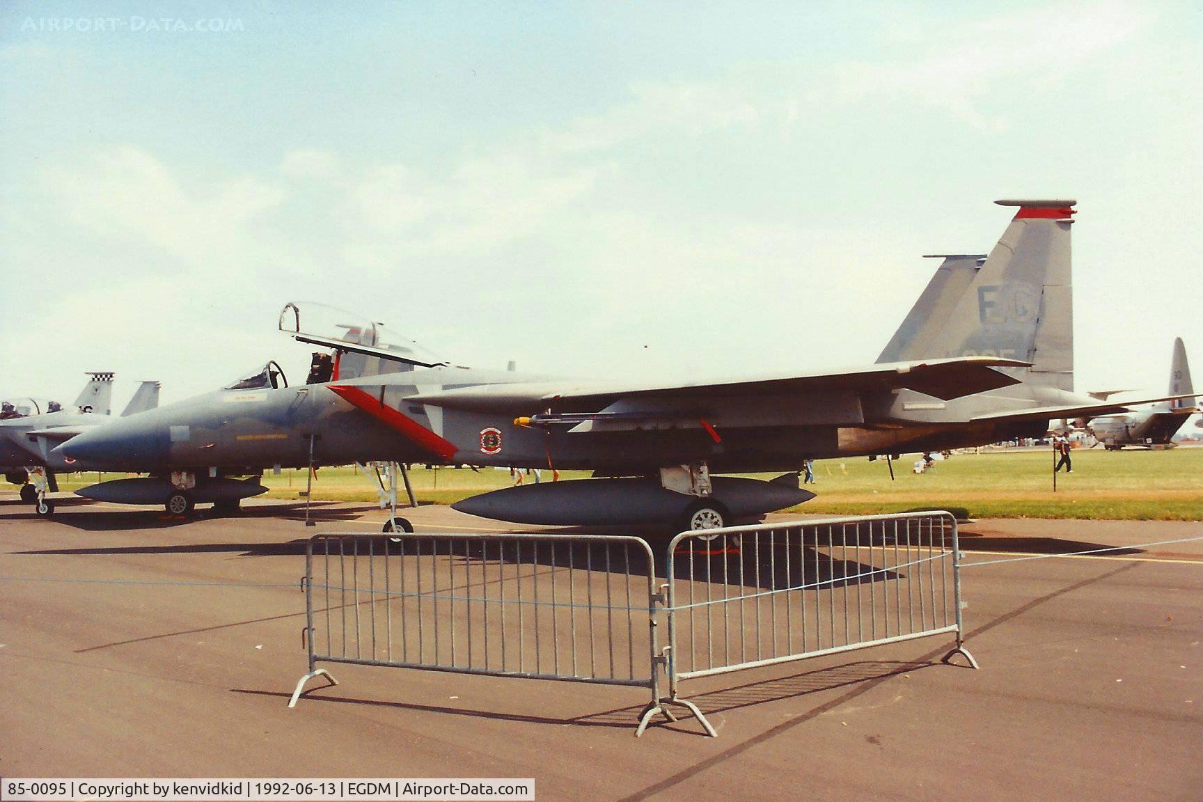 85-0095, 1985 McDonnell Douglas F-15C Eagle C/N 0947/C337, At Boscombe Down, scanned  from print.