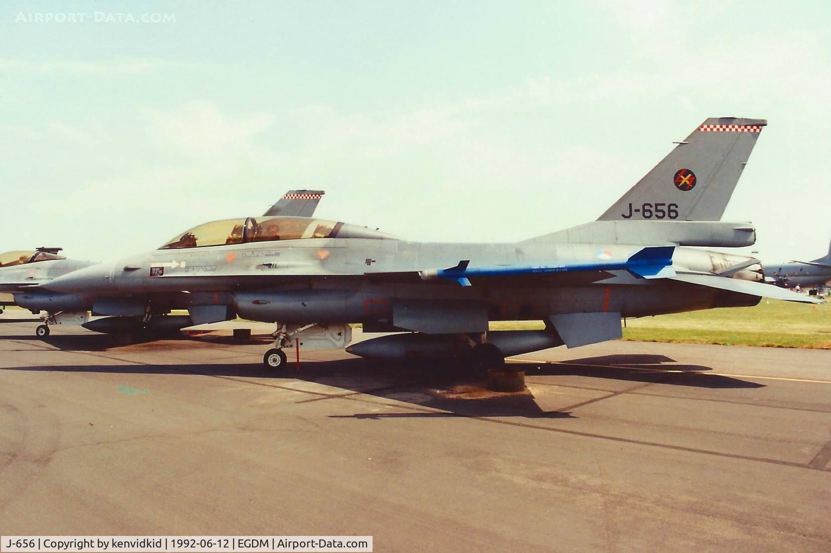 J-656, Fokker F-16B Fighting Falcon C/N 6E-21, At Boscombe Down, scanned from print.