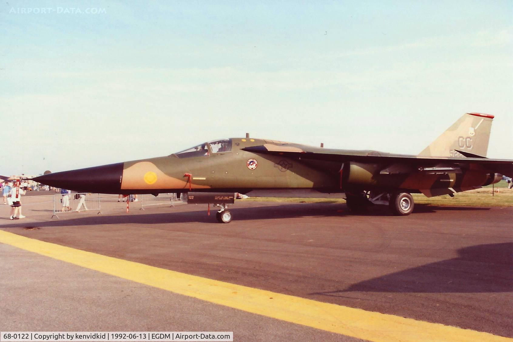 68-0122, 1968 General Dynamics F-111D Aardvark C/N A6-38, At Boscombe Down, scanned from print.
